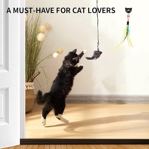 ألعاب ريش القطط التفاعلية، ألعاب معلقة داخلية للقطط الصغيرة التي تشعر بالملل للمطاردة والتمرين in Kuwait