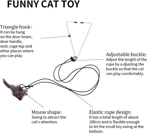 ألعاب ريش القطط التفاعلية، ألعاب معلقة داخلية للقطط الصغيرة التي تشعر بالملل للمطاردة والتمرين in Kuwait