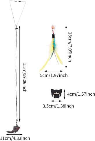ألعاب ريش القطط التفاعلية، ألعاب معلقة داخلية للقطط الصغيرة التي تشعر بالملل للمطاردة والتمرين in Kuwait