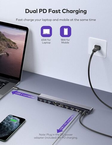 VAVA USB C Docking Station 12-in-1 USB-C Dock (Thunderbolt 3) with Dual HDMI 4K 60Hz, RJ45 Ethernet, 4 USB Ports, SD/TF Card Reader, 85W PD Charging, Audio for MacBook/Pro/Air, Type C Windows Laptop in Saudi Arabia