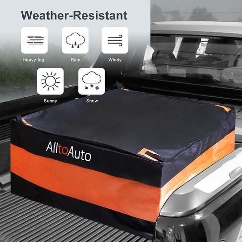 AlltoAuto Truck Bed Cargo Bag with Cargo Net, 100% Waterproof 600D Heavy Duty, Fits Any Truck Size (51''x40''x22'') 26 Cubic Feet, Simple and Convenient for Installation in Saudi Arabia