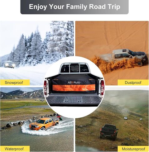 AlltoAuto Truck Bed Cargo Bag with Cargo Net, 100% Waterproof 600D Heavy Duty, Fits Any Truck Size (51''x40''x22'') 26 Cubic Feet, Simple and Convenient for Installation in Saudi Arabia