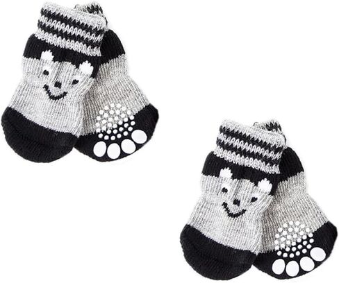 جوارب ZORZA الكرتونية المضادة للانزلاق للكلاب، واقيات مريحة لحماية المفاصل للكلاب الكبيرة، زوجان من الجوارب القطنية الرائعة لأحذية الكلاب in Kuwait