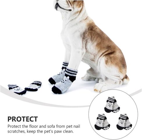 جوارب ZORZA الكرتونية المضادة للانزلاق للكلاب، واقيات مريحة لحماية المفاصل للكلاب الكبيرة، زوجان من الجوارب القطنية الرائعة لأحذية الكلاب in Kuwait