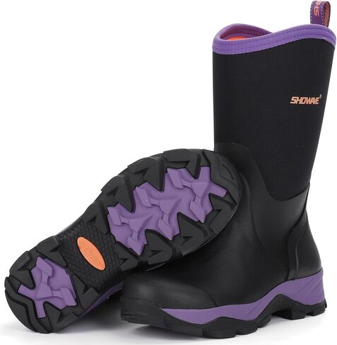 Rubber Boots for Women Mid Calf Rain Boots | Insulated Garden Boots Waterproof Durable Mud Boots for Hunting Farming Working in Saudi Arabia