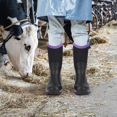 Rubber Boots for Women Mid Calf Rain Boots | Insulated Garden Boots Waterproof Durable Mud Boots for Hunting Farming Working in Saudi Arabia