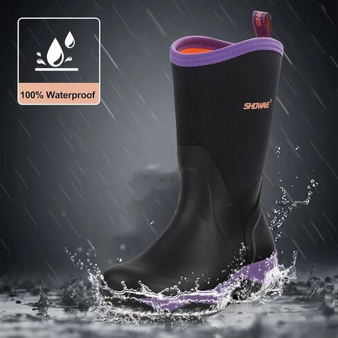 Rubber Boots for Women Mid Calf Rain Boots | Insulated Garden Boots Waterproof Durable Mud Boots for Hunting Farming Working in Saudi Arabia
