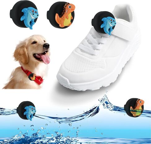 2 Pack AirTag Holder for Kids Shoelaces,Hidden Wear Resistant Silicone Air Tags Case Cover for Children Shoes Shoestring Accessories for Toddler Child Pet (Shark+Dinosaurs) in Kuwait