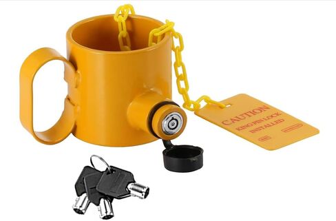 BOYISEN 5th Wheel King Pin Lock Solid Steel Anti Theft for RVs, Container Trailers and Campers with Handles Warning Tag in Kuwait