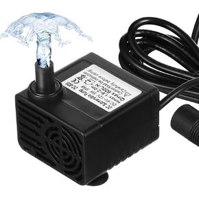 ULTECHNOVO Aquarium Submersible Water Pump, DC 6V-12V 5W 500L/H Mini Submersible Pump Ultra Quiet Fountain Pump for Fish Tank Pond Fountain Hydroponics