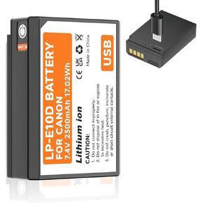 LP-E10 Battery USB Direct Charging for Canon EOS Rebel T3, T5, T6, T7, Kiss X50, Kiss X70, EOS 1100D, EOS 1200D, EOS 1300D, EOS 2000D Digital Camera