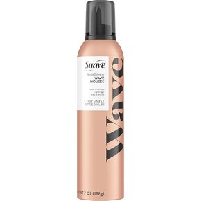 Suave Simply Styled Flexible Definition Hair Mousse, Curl Mousse & Wave Mousse to Lock in Moisture for Crunch Free Curls, Mousse Styling Foam – 7 Oz Ea (Pack of 2)