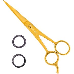 Green Max Hair Scissors, Hair Cutting Barber Scissors, Sharp Blades, Razor Edge, Stainless Steel Salon Hairdressing Sharp Scissors for Men Women -Blue 6.5"