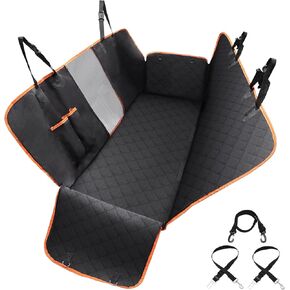 uxcell Dog Car Seat Cover Pet Back Seat Extender for Dogs 600D Sturdy Waterproof Dog Hammock Bed Trunk Protector with Zipper Mesh Window Storage Pocket Convertible for Car Truck SUV