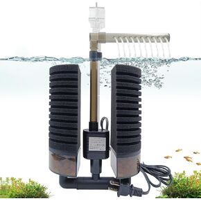 Aquarium Electric Power Sponge Filter,Clip on Aquarium Filter with Bio Ceramic Media Ball, for Breeding Fry Betta Shrimp Nano Aquatic Frog Fish Tank 10-20 Gallon