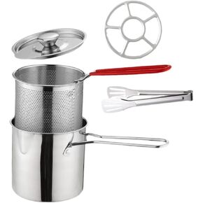 DOITOOL 1 Set stainless steel fryer snack appetizer basket barbecue fry basket deep fryer frying pan deepen milk pan onion ring fryer spaghetti basket frying chip basket Italy small