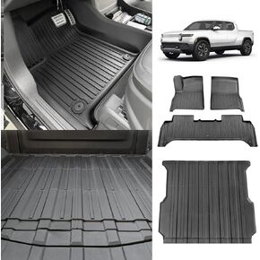 BestEvMod for Rivian R1T Truck Bed Mat Liner Foldable Accessories Pickup Heavyweight Bed Mat All-Weather Protection Compatible with Rivian R1T 2022 2023 Accessories