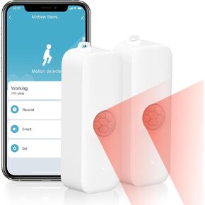 eMylo WiFi Motion Sensor Smart Motion Detector Motion Sensor Detector App Notification Alert Home Security System Motion Detector Compatible with Smart Life App（2 pcs） 2.4 GHz WiFi