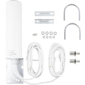 BOOBRIE 4G 5G LTE Antenna High Gain 10dBi OmniDirectional Outdoor Antenna SMA TS9 Connector 698-2700 3300-3800MHz WiFi Antenna Outdoor Dual SMA Male 16.4Ft RG58 Cable for Cellphone 3G/4G/5G LTE Router