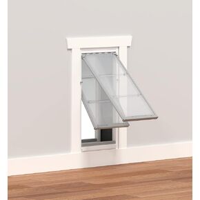Endura Flap Pet Door Designer Pro for Walls Double Flap in White | Flush-Mount, Customizable, Energy-Efficient, Secure, Easy Installation for DIY and New Construction
