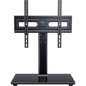 PERLESMITH Universal Swivel TV Stand-Table Top TV Stand for 32-60 inch TV-Height Adjustable TV Base with Heavy-Duty Tempered Glass Base, VESA 400x400mm up to 88lbs, PSTVS17