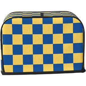 Black White Checkered 2 Slice Bread Machine Cover With Pockets, Toaster Cover Fingerprint Protection/Machine Washable Fits For Most Standard Toasters - S