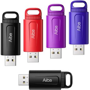 Aiibe 32GB Flash Drive Thumb Drives 5 Pack USB Drive 32GB USB 2.0 Memory Stick USB Stick 32GB USB Flash Drive Bulk Jump Drives Multipack for Laptop (32 GB, Colorful)