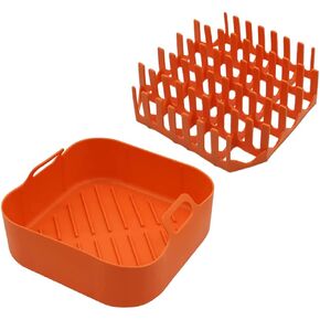 DOITOOL 1 Set Silicone Bacon Tray Accessory Tray Microwave Bacon Pan Liners for Baking Bacon Wave Bacon Microwave Tray Bacon Rack Micro-Wave Oven Silica Gel Bakeware Orange