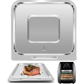 Air Fryer Grill Pan for CHEFMAN 10 Quart Multifunctional Digital air fryer,9.4 * 8.8''Food Grade Nonstick Replacement Rack Parts Tray Grill Crisper Plate for CHEFMAN Air Fryer Oven, Dishwasher Safe