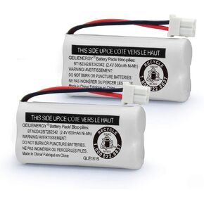 Geilienergy BT183342 BT283342 BT166342 BT266342 BT162342 BT262342 Battery Compatible with CS6114 CS6419 CS6719 EL52300 CL80112 CS6719-2 Cordless Handsets (Pack of 2)