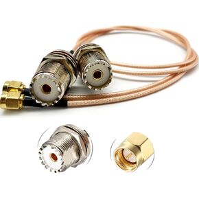 AURSINC Handheld Antenna Cable - 2pcs * RF Coax SMA Male to UHF Female SO-239 Cable 12" / 60cm Extension Cable RG316 for RF Applications CB Radio Handheld Radio Antenna Walkie Talkie