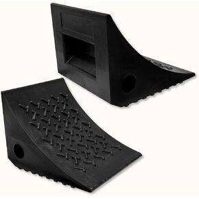 SECURITYMAN Heavy Duty Wheel Chocks (2 Pack) - Durable, Non-Slip, Solid Rubber Wheel Chocks for Boat Trailers, RV, Truck, Camper - Perfect on All Surfaces and in All Weather - Orange