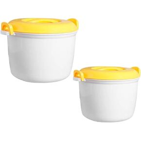 2pcs Thermal Rice Cooker Microwave Pressure Cooker Microwave Pasta Cooker Micro Rice Cooker Pasta Cooker Pot Rice Cooker Steaming Basket Soup Bowl Rice Steamer Plastic Large Travel