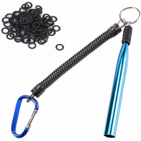 Wacky Rig Tool with 100 Fishing O-Rings,Wacky O-Rings Rigging Plastic Senko Style Worms, for Soft Baits Lures Fishing Accessories