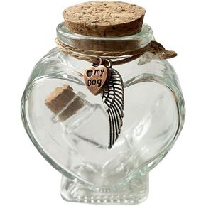 Memorial Bottle for Pet Hair, Lock of Hair Keepsake, Pet Urns for Dogs, Pet Memorial Gifts for Loss of Dog, transparent, JAR001