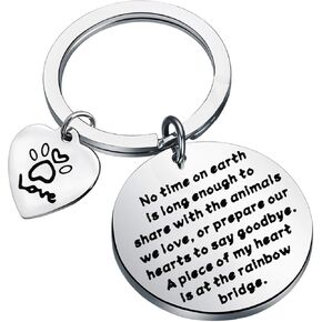 bobauna Pet Memorial Keychain Paw Print Sympathy Gift Bereavement Jewelry Pet Loss Gift