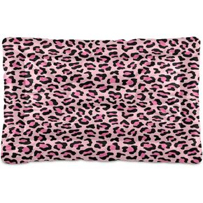 Pink Leopard Crate Pet Bed, Portable Washable Dog Cat Mat, Soft Comfortable Pet Mattress with Non-Slip Bottom for Dogs Cats Sleeping, 24 x 18 Inch