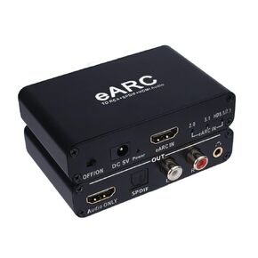 HDMI eARC/ARC to HDMI, RCA R/L, Optical, 3.5mm Audio Converter, eARC/ARC Audio Converter HDMI Audio Return 7.1 Dolby Extractor/Adapter