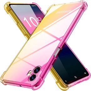case for Galaxy Xcover6 Pro [Gradient] Clear Soft TPU Non-Slip Non-Yellowing Soft Edge Cover for Galaxy Xcover6 Pro,Pink/Gold,MUS-HCJB-73-03
