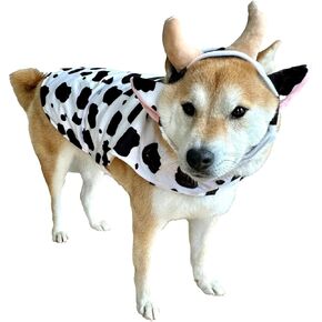 ComfyCamper Cow Print Costume for Dogs - XXL Large Highland Animal Cosplay Halloween Costumes Christmas, L