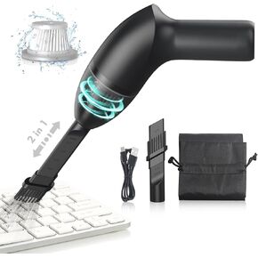 Keyboard Cleaner|Mini Vacuum for Desk, Handheld Cordless Computer Vacuum Rechargeable (with LED Light) for Cleaning Hairs, Crumbs for Desktop, Piano, Car Interior & Sewing Machine Clean [A043] in Saudi Arabia