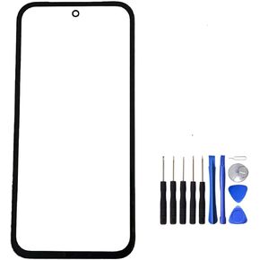 for Google Pixel 8a Black Front Screen Outer Glass Panel Lens Replacement with Opening Tool (Not LCD &Not Digitizer)