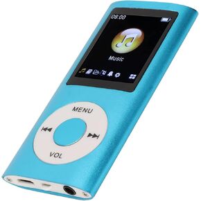 64G MP3 Player, 1.8 Inch Screen MP3 Music Player for Sports Studying, Support MP3 WMA FLAC APE AAC OGG and ACELP, Earphone Included (Blue)