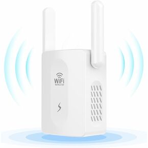 معزز إشارة موسع نطاق WiFi، مكرر WiFi مع هوائيين يغطي مساحة تصل إلى 9880 مترًا مربعًا. قدم مع منفذ إيثرنت للمنزل، موسع واي فاي بسرعات عالية وتغطية كاملة 360 درجة، إعداد سريع in Kuwait
