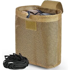 Tactical Molle Foldable Mag-Net Drawstring Recycle Pouch +50FT Black Paracord for Survival Paracord Survival Cord A