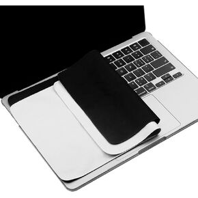 2 Pack Microfiber Liner Cleaning Cloth 13" with Screen Keyboard Imprint Protection, Laptop Keyboard Protector Compatible with MacBook Pro/Air 13" and MacBook Pro 14"-(Grey+Black)