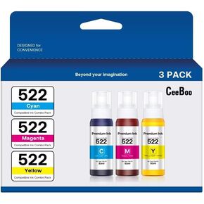 522 High Capacity Refill Ink Bottle Replacement for Epson Compatible 522 Ink Refill Bottles(Not Sublimation Ink) Use for EcoTank ET-2803 ET-2800 ET-2720 ET-4800| Black, Cyan, Magenta, Yellow