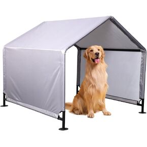 Dog Shade Shelter Outdoor Tent for Large Medium Dogs, Outside Sun Rain Canopy Pet House Weatherproof Pet Tent Dog Shade Tent with Ground Nails for Dogs Cats Livestock