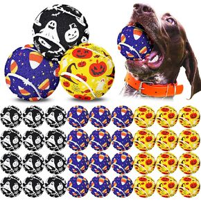 Libima 36 Pcs Dog Tennis Balls 2.5 Inches Toy Ball for Small Medium Large Dogs Durable Teething Chew Toys for Aggressive Dogs Exercise Training Catching, 3 Styles (Pumpkin)