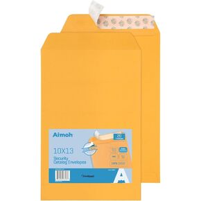 Aimoh 100 10 x 13 Self-Seal Brown Kraft Catalog Envelopes - 28lb, 100 Count, Ultra Strong Quick-Seal, 10x13 inch (39300)